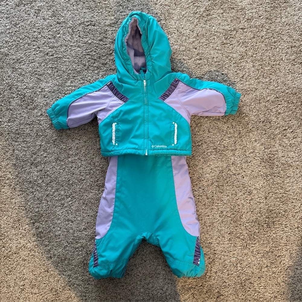Columbia Edie princess snow bib/jacket set 6 months